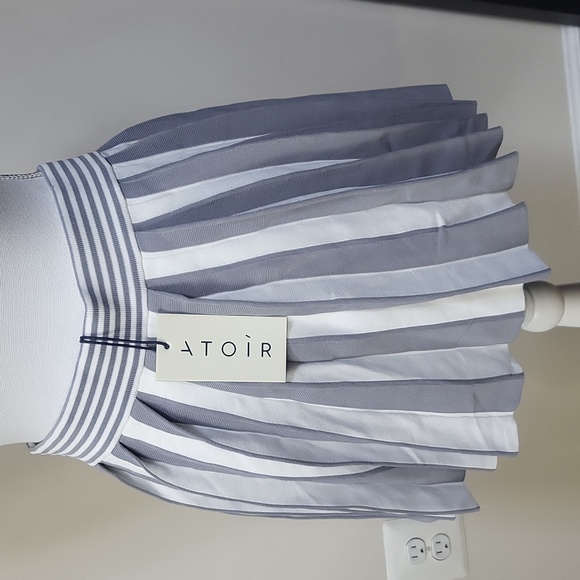 ATOIR Eos Skirt in Cloud Gray/Off White Stretch Pleated Knit Skirt - Picture 4 of 11